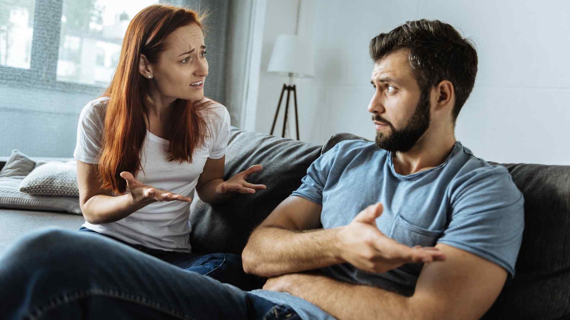 man and woman arguing