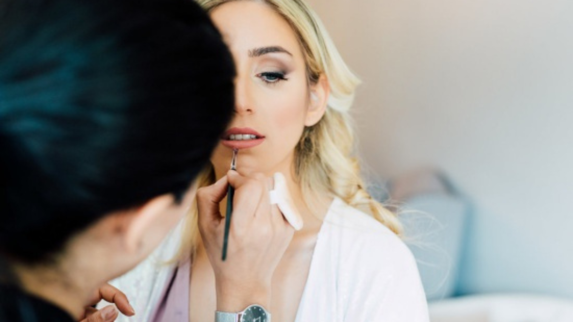 woman preparing for a wedding