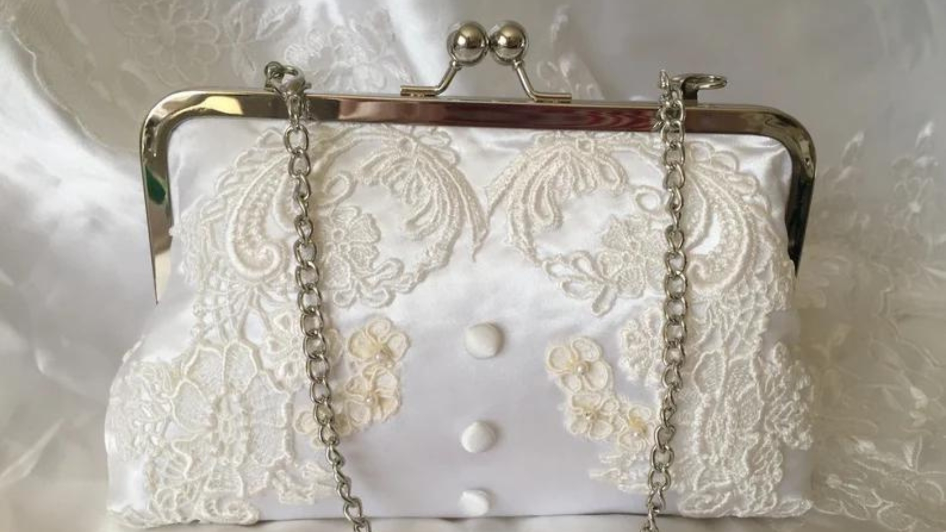 clutch made from wedding dress as a keepsake
