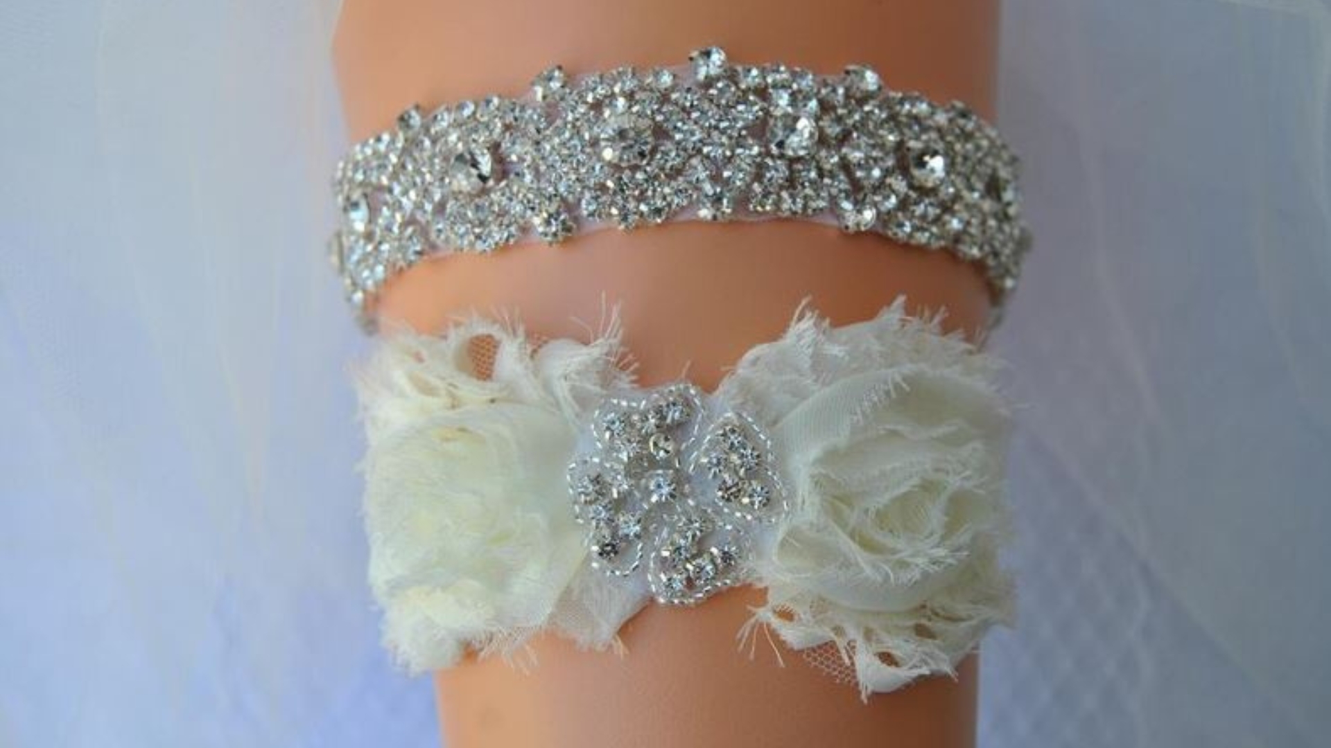 crystal wedding garter