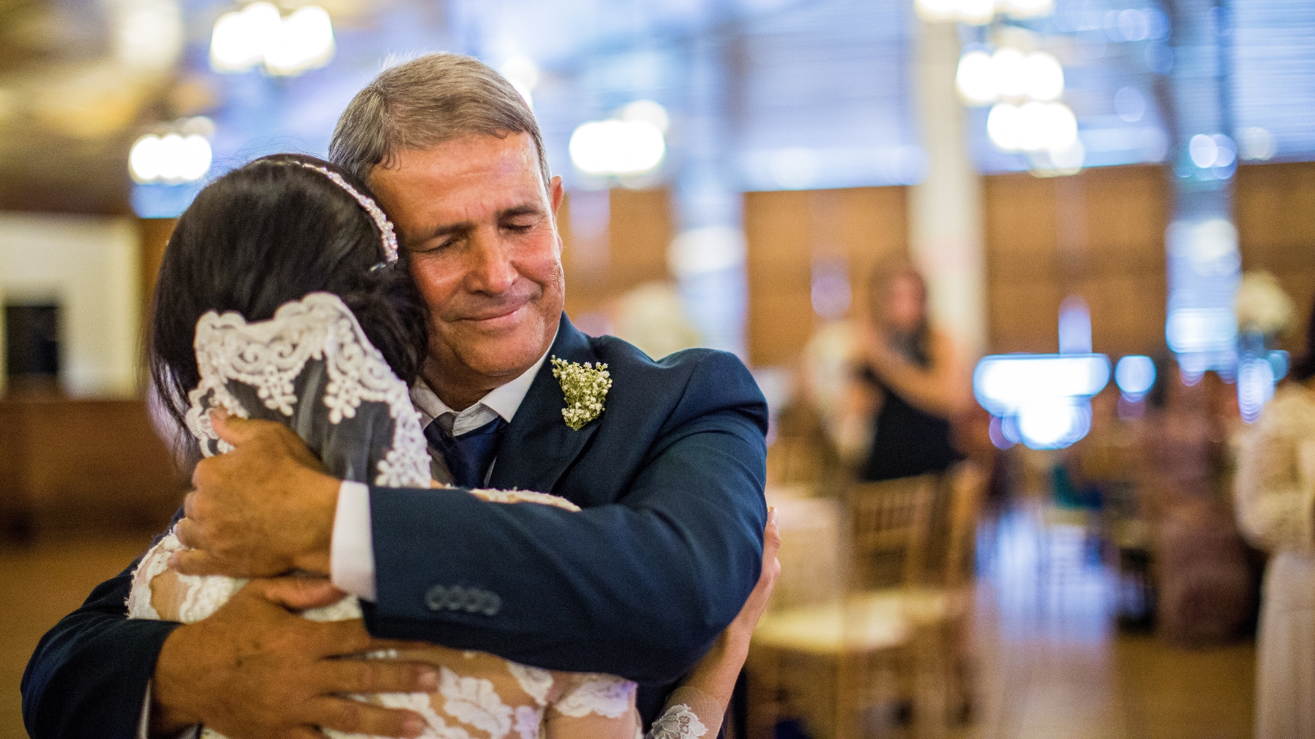 father and bride dancing at the wedding reception